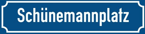 Straßenschild Schünemannplatz