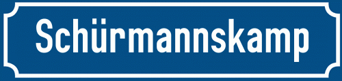 Straßenschild Schürmannskamp zum kostenlosen Download
