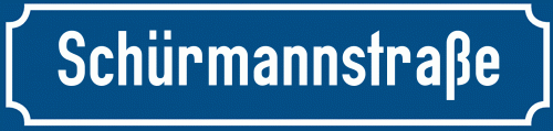 Straßenschild Schürmannstraße