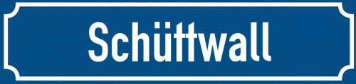 Straßenschild Schüttwall