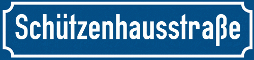Straßenschild Schützenhausstraße zum kostenlosen Download