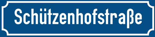 Straßenschild Schützenhofstraße