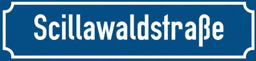 Straßenschild Scillawaldstraße