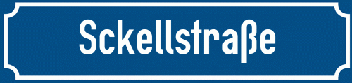 Straßenschild Sckellstraße zum kostenlosen Download