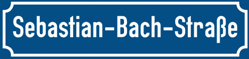 Straßenschild Sebastian-Bach-Straße zum kostenlosen Download