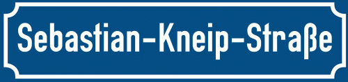 Straßenschild Sebastian-Kneip-Straße zum kostenlosen Download