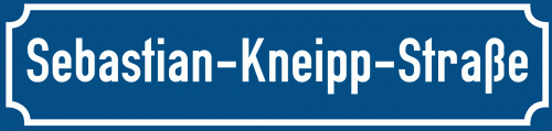Straßenschild Sebastian-Kneipp-Straße zum kostenlosen Download