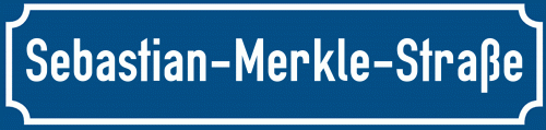 Straßenschild Sebastian-Merkle-Straße zum kostenlosen Download