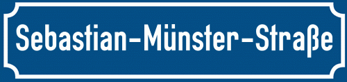 Straßenschild Sebastian-Münster-Straße