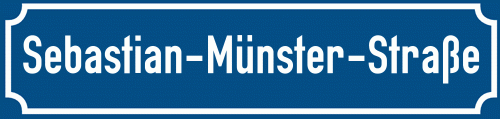 Straßenschild Sebastian-Münster-Straße zum kostenlosen Download