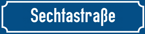 Straßenschild Sechtastraße zum kostenlosen Download