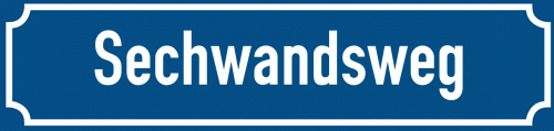 Straßenschild Sechwandsweg zum kostenlosen Download