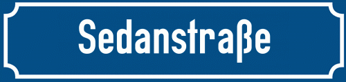 Straßenschild Sedanstraße zum kostenlosen Download