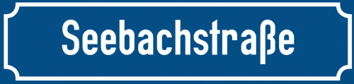 Straßenschild Seebachstraße