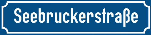Straßenschild Seebruckerstraße zum kostenlosen Download