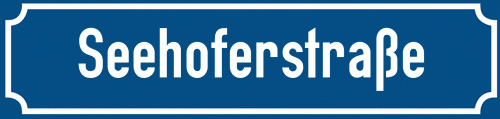 Straßenschild Seehoferstraße