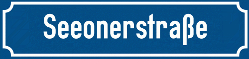 Straßenschild Seeonerstraße zum kostenlosen Download
