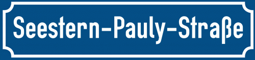 Straßenschild Seestern-Pauly-Straße
