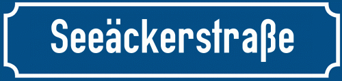 Straßenschild Seeäckerstraße zum kostenlosen Download
