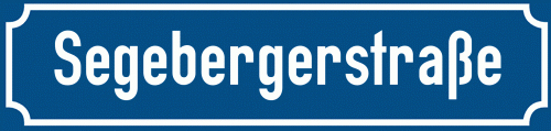 Straßenschild Segebergerstraße zum kostenlosen Download