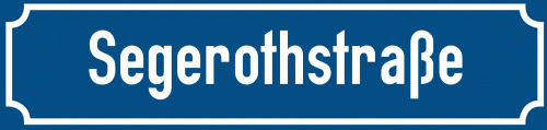 Straßenschild Segerothstraße zum kostenlosen Download