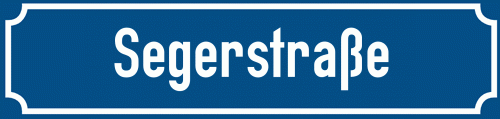 Straßenschild Segerstraße