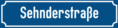 Straßenschild Sehnderstraße zum kostenlosen Download