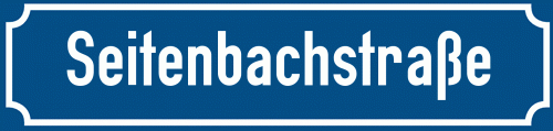Straßenschild Seitenbachstraße zum kostenlosen Download