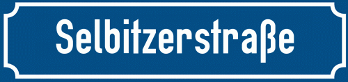 Straßenschild Selbitzerstraße zum kostenlosen Download