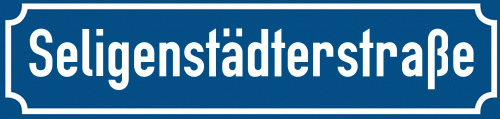 Straßenschild Seligenstädterstraße zum kostenlosen Download