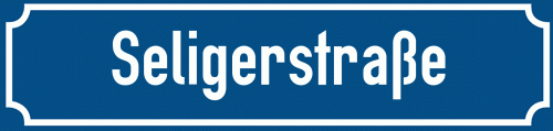 Straßenschild Seligerstraße