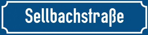 Straßenschild Sellbachstraße zum kostenlosen Download
