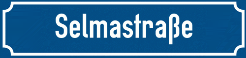 Straßenschild Selmastraße zum kostenlosen Download