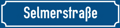 Straßenschild Selmerstraße