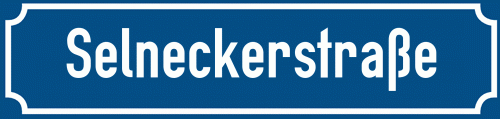 Straßenschild Selneckerstraße zum kostenlosen Download