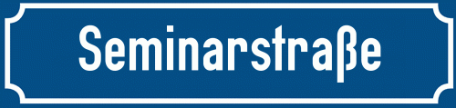 Straßenschild Seminarstraße zum kostenlosen Download