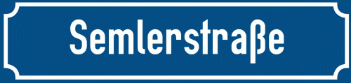 Straßenschild Semlerstraße