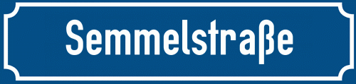 Straßenschild Semmelstraße zum kostenlosen Download
