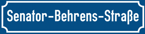 Straßenschild Senator-Behrens-Straße