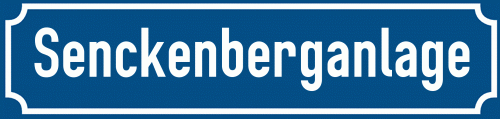 Straßenschild Senckenberganlage