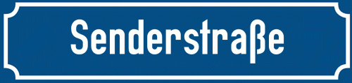 Straßenschild Senderstraße