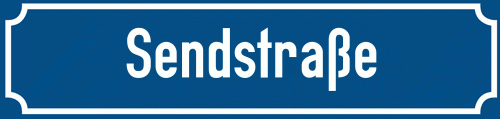 Straßenschild Sendstraße zum kostenlosen Download