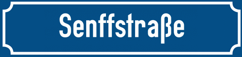 Straßenschild Senffstraße