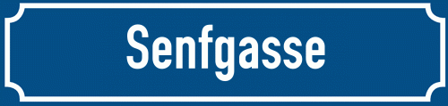 Straßenschild Senfgasse