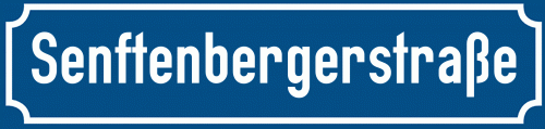 Straßenschild Senftenbergerstraße zum kostenlosen Download