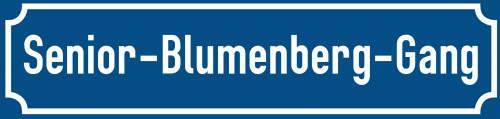 Straßenschild Senior-Blumenberg-Gang