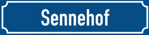 Straßenschild Sennehof