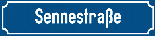 Straßenschild Sennestraße zum kostenlosen Download