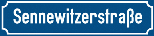 Straßenschild Sennewitzerstraße zum kostenlosen Download