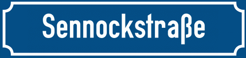 Straßenschild Sennockstraße zum kostenlosen Download
